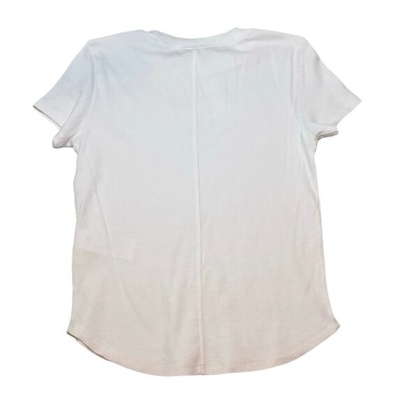 Madewell White Ribbed Cotton Crewneck Tee XS NWT Slim Fit Classic Top - Picture 7 of 9